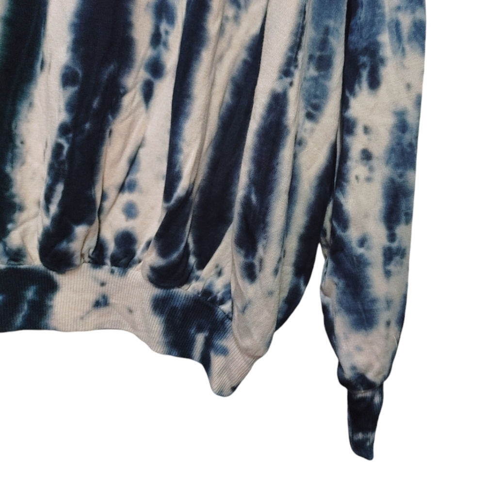 Young Fabulous & Broke Blue Tie Dye Stripe Oversized Sweatshirt Women Size Small - Picture 5 of 9